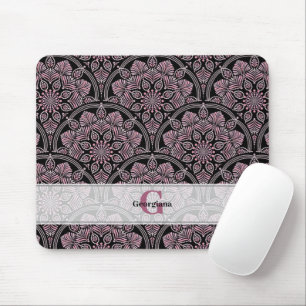 Tapis De Souris Fronds floraux Roses des années 20 personnalisées 