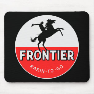 Tapis De Souris Frontier Gasoline Rarin'-to-go vintage sign