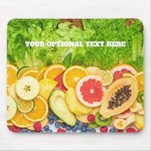 Tapis De Souris Fruits tropicaux au texte personnalisé
