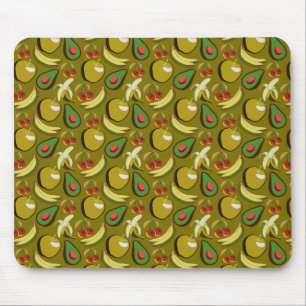 Tapis De Souris Fruits tropicaux sans soudure motif jaune