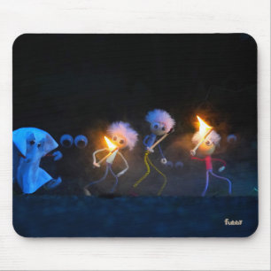 Tapis De Souris Fubby est en quête fantôme, une blague d'halloween