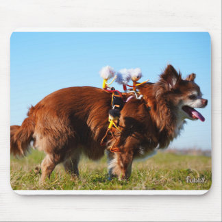 Tapis De Souris Fubby's die paardrijden op hun honden vriendje.