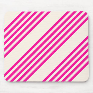 Tapis De Souris Fuchsia et beige cinq rayures motif