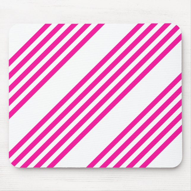 Tapis De Souris Fuchsia et blanc cinq bandes motif (Devant)