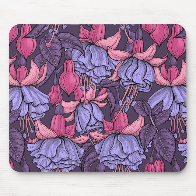 Tapis De Souris Fuchsia rose et violet (Devant)