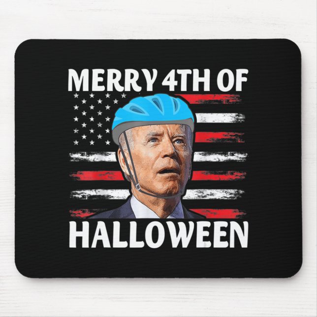 Tapis De Souris Fun Biden Dazed Joyeux Juillet Joyeux Halloween Bi (Devant)