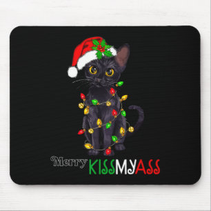 Tapis De Souris Fun Chat Noir Merry Kissmy Xmas Pyjamas Chritsmans
