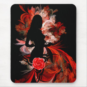 Tapis De Souris Fun flirty adult romantic woman on red