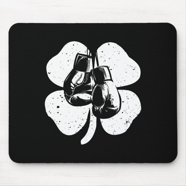 Tapis De Souris Fun Irish Boxing Costume Shamrock St Patrick's Da (Devant)