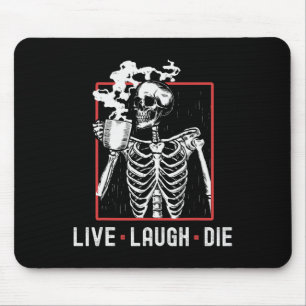 Tapis De Souris Fun Live Lauder Die Funny Halloween Café Skeleton