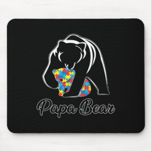 Tapis De Souris Fun Papa Ours Sensibilisation sur l'autisme Autism