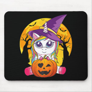 Tapis De Souris Fun Retro Halloween Cadeaux Cute Witchy Unicorn Gi
