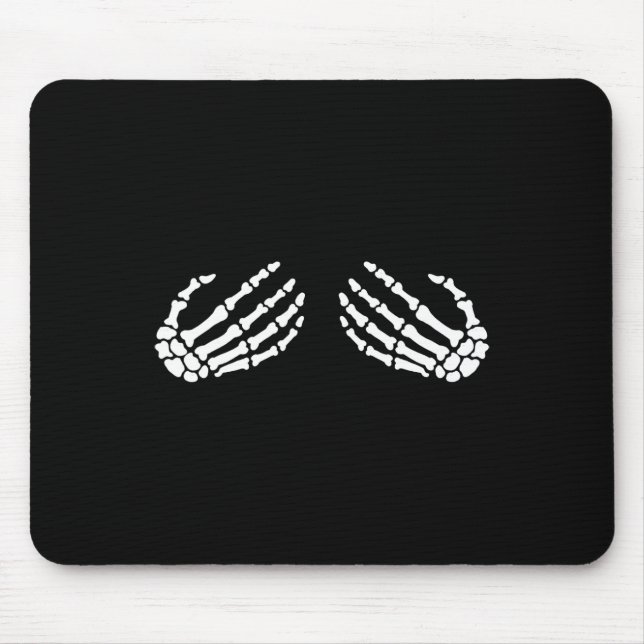 Tapis De Souris Fun Skeleton Mains Halloween Filles Skeleton Bra (Devant)