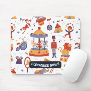 Tapis De Souris Fun White Carnival Kids School Circus Motif