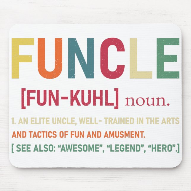 Tapis De Souris Funcle Funny Uncle Définition, Awesome Legend Hero (Devant)