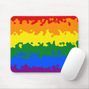 Tapis De Souris Funky Boho Abstrait Gay Rainbow Mosaic Pride Drape