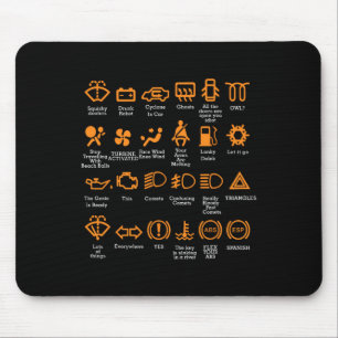 Tapis De Souris Funky Dashboard Icônes Café Mug Car Guy Car Lover