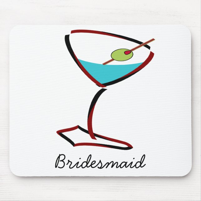 Tapis De Souris Funky martini rouge Bridesmaid Faveurs (Devant)