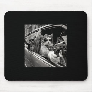 Tapis De Souris Funky Vintage Gangster Cat Meme Chat Papa Femmes C