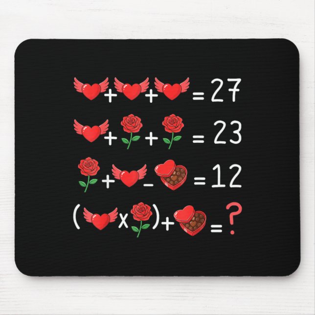 Tapis De Souris Funny 67 Math Teacher Valentine Math Teacher Women (Devant)