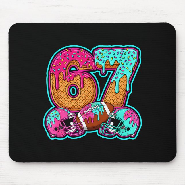 Tapis De Souris Funny 67 Six Seven Meme American Football Number # (Devant)