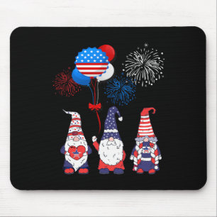Tapis De Souris Funny American Gnomes Cool 4 juillet Jour Indépend