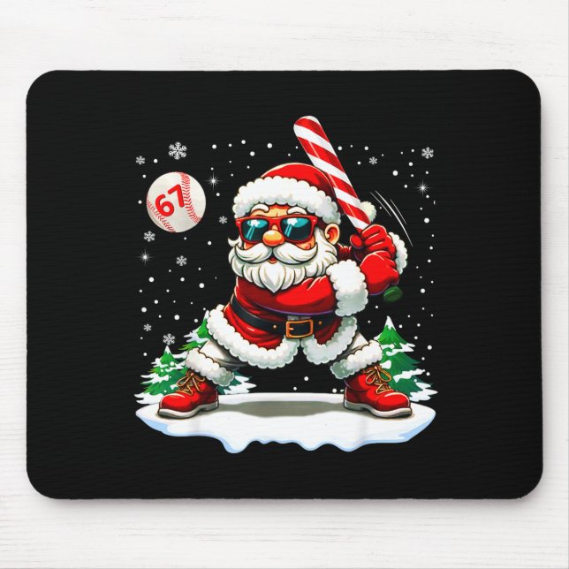 Tapis De Souris Funny Baseball Santa 67 Christmas Xmas Pajamas Boy (Devant)