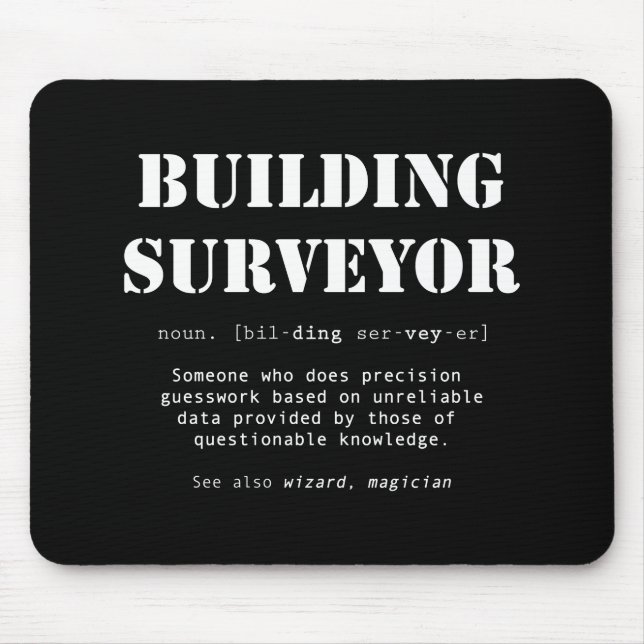 Tapis De Souris Funny Building Surveyor Dictionary Cadeau (Devant)