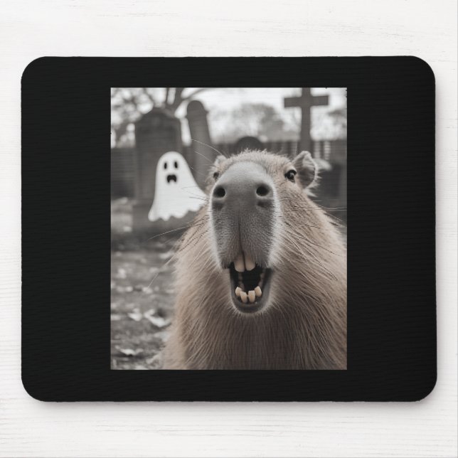 Tapis De Souris Funny Capybara Ghost Halloween Costume Capybara Ha (Devant)