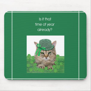Tapis De Souris Funny Cat on St. Patrick’s Day