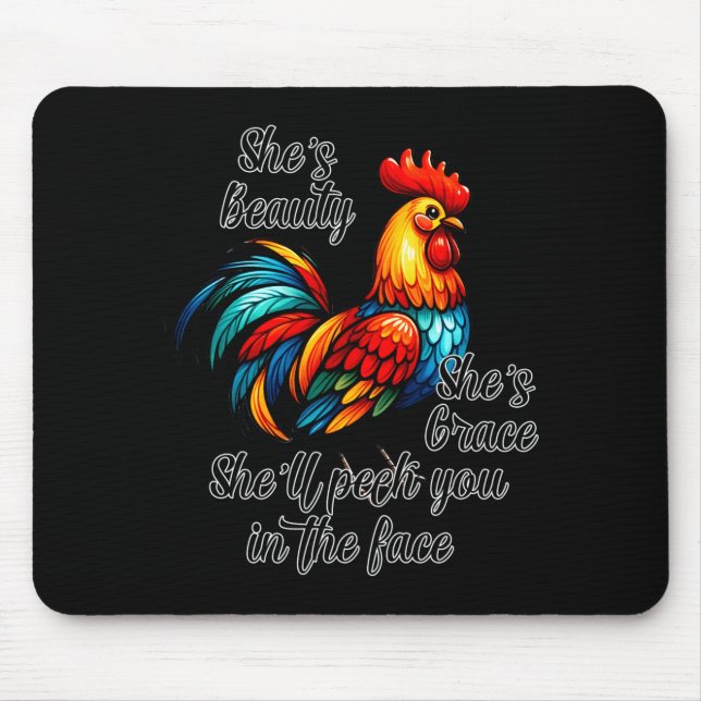 Tapis De Souris Funny Chicken Quote  (Devant)