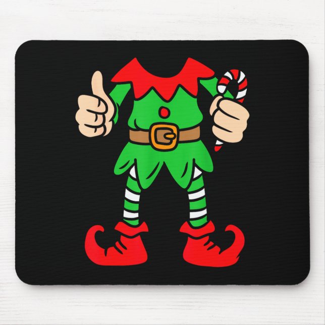 Tapis De Souris Funny Christmas Elf Outfit Costume Xmas Family Adu (Devant)