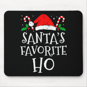 Tapis De Souris Funny Christmas Santa préféré Ho Naughty Pyjama