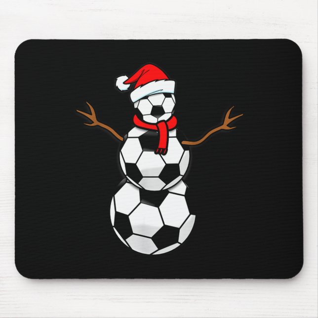 Tapis De Souris Funny Christmas Soccer Santa Snowman  (Devant)