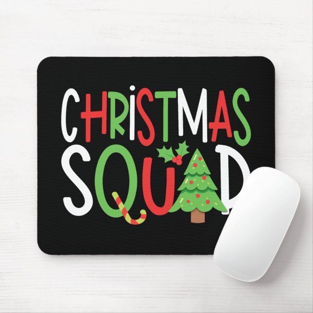 Tapis De Souris Funny Christmas Squad Famille Vacances (Avec souris)