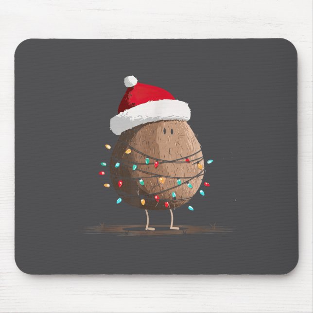 Tapis De Souris Funny Coconut Christmas Graphics Lights Lover  (Devant)