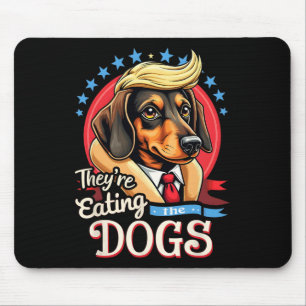 Tapis De Souris Funny Election 2024 Retro Ils mangent les chiens