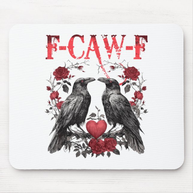 Tapis De Souris Funny Floral Heart Raven F-caw-f Anti Valentin's D (Devant)