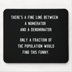Tapis De Souris Funny Fractions Blagues cadeau pour mathématicien