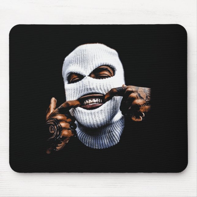 Tapis De Souris Funny Gangster Gangsta Hip Hop Hiphop Gold Teeth H (Devant)