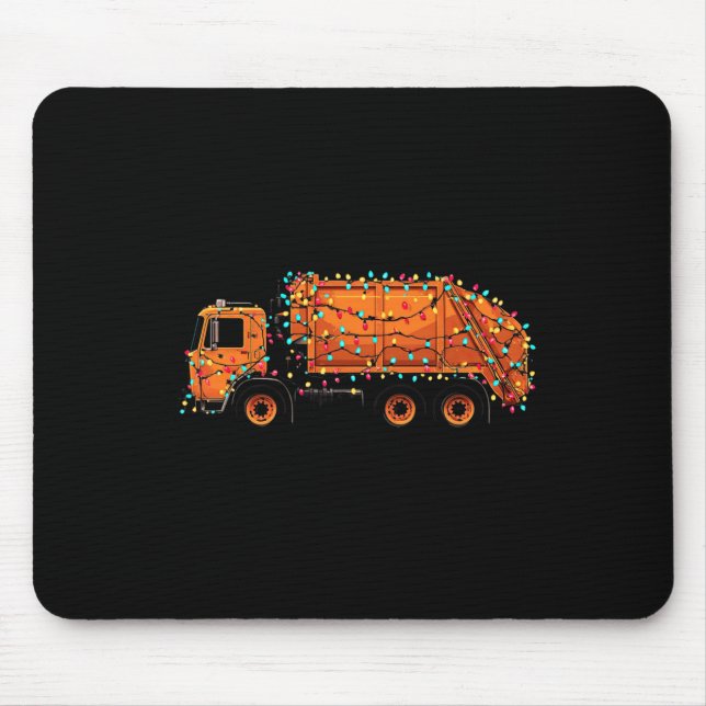 Tapis De Souris Funny Garbage Truck Christmas Graphics Lights Love (Devant)