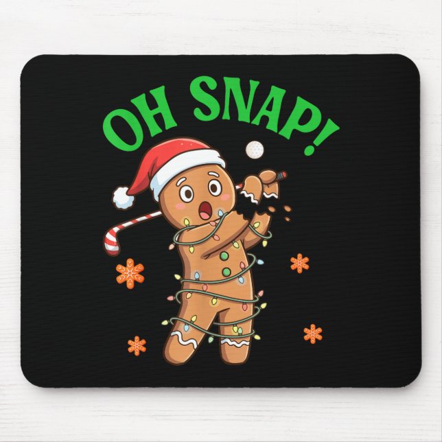 Tapis De Souris Funny Gingerbread Golf Christmas Cookie Oh Snap Sa (Devant)