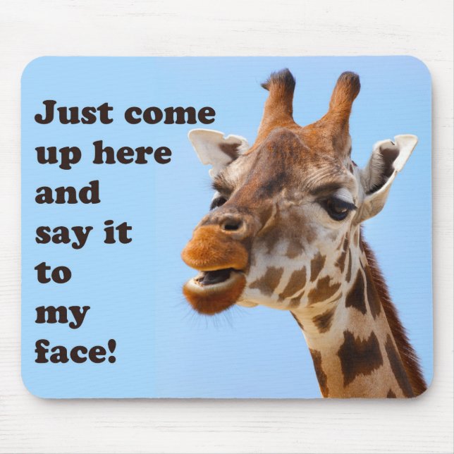 Tapis De Souris Funny Giraffe Mousepad (Devant)