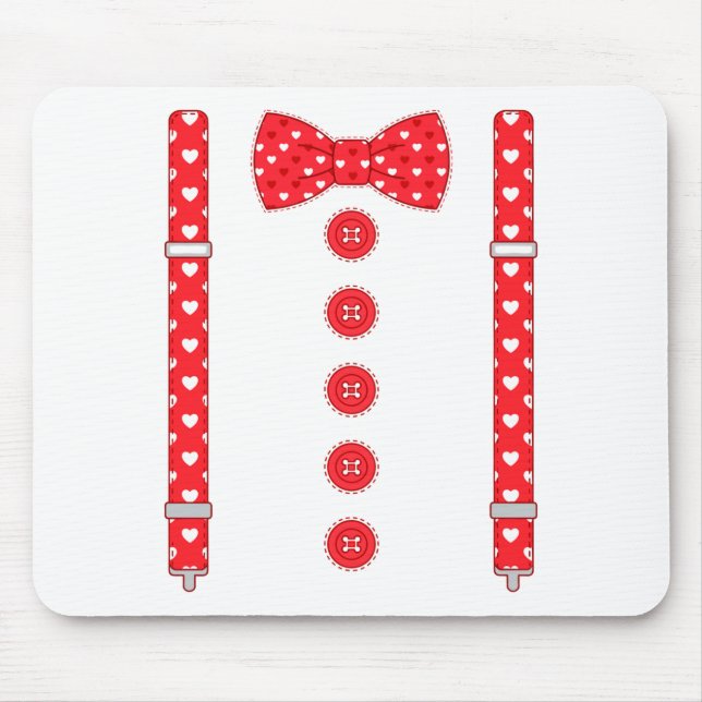 Tapis De Souris Funny Hearts Bow Tie Suspenders Valentine's Day Co (Devant)