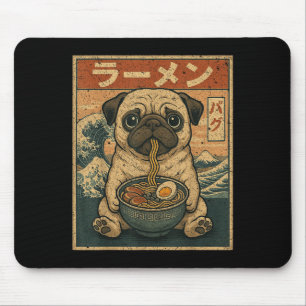Tapis De Souris Funny Kawaii Ramen Carlin Japonais Nouilles Carlin