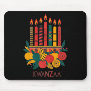 Tapis De Souris Funny Kinara Sept bougies Kwanzaa Célébration 1
