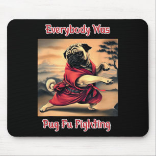Tapis De Souris Funny Kung Fu Carlin mignon Karate Carlin humorist