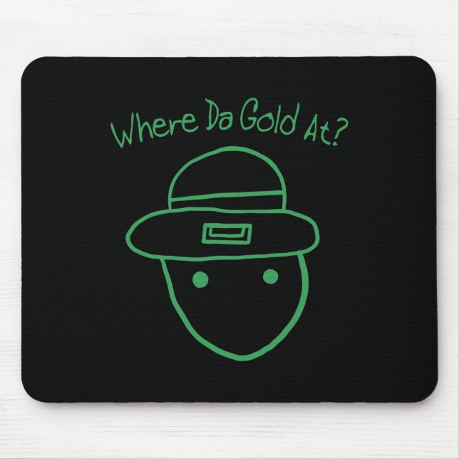Tapis De Souris Funny Leprechaun Amateur Sketch meme Irish St Part (Devant)