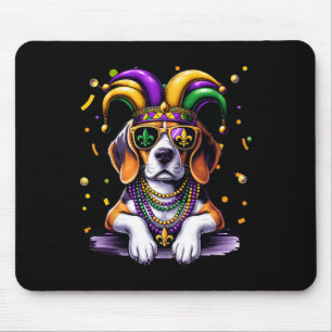 Tapis De Souris Funny Mardi Gras Perle Beagle Festival des Chiens