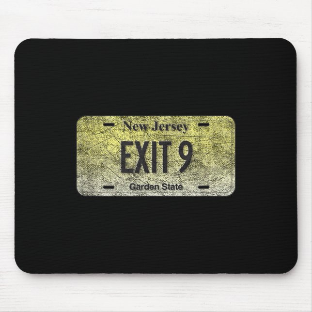 Tapis De Souris Funny Nj State Vanity License Plate Exit 9  (Devant)